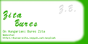 zita bures business card